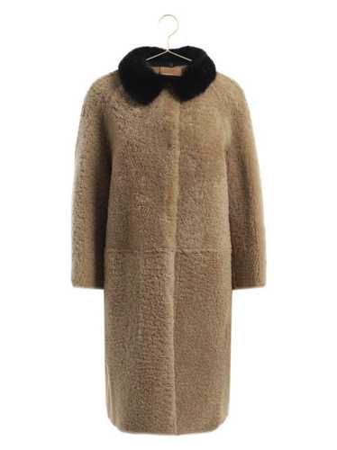 Prada Prada Shearling Teddy Fur Mink Collar Coat