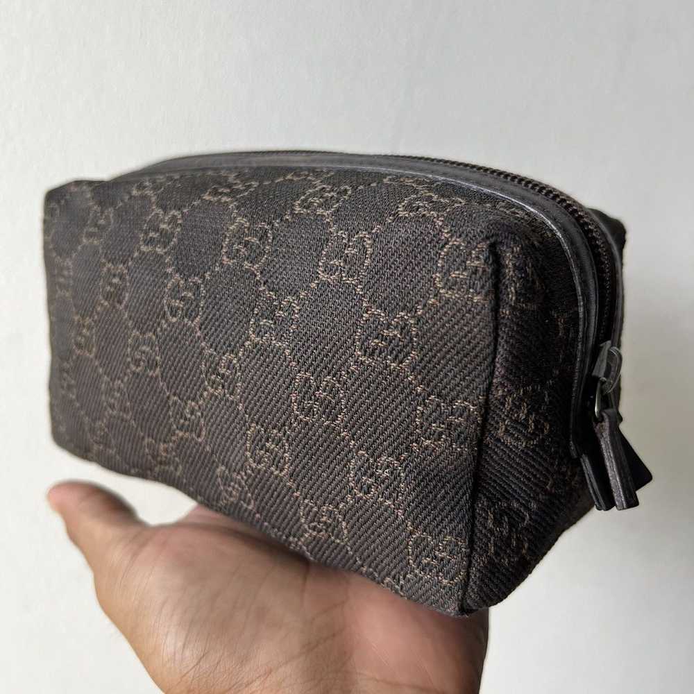 Gucci GUCCI GG Denim Leather Pouch Cosmetic Pouch… - image 9