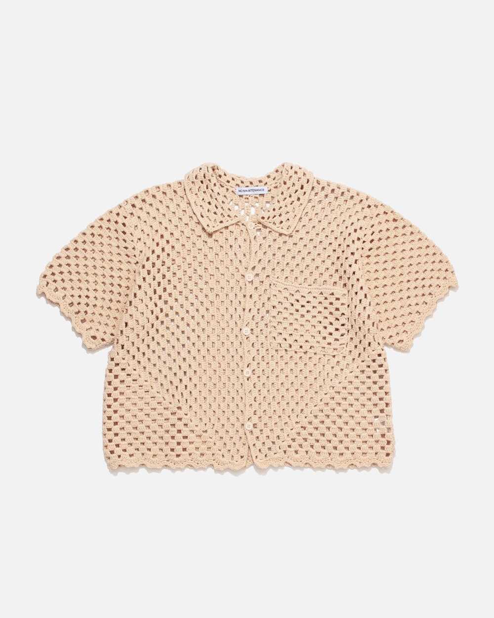 No Maintenance No Maintenance Beige Crochet Shirt - image 1