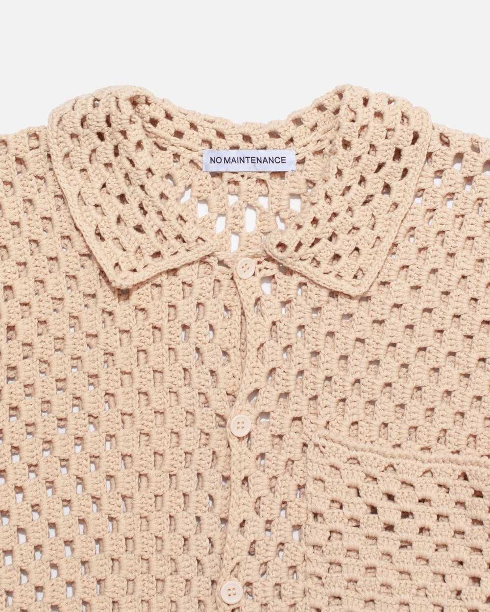 No Maintenance No Maintenance Beige Crochet Shirt - image 4