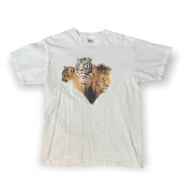 Anvil Vintage 90s human i tees cat tiger - image 1