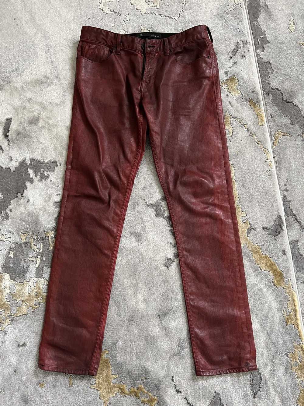 Guess × Vintage Guess Vintage Waxed Jeans Red Wax… - image 1