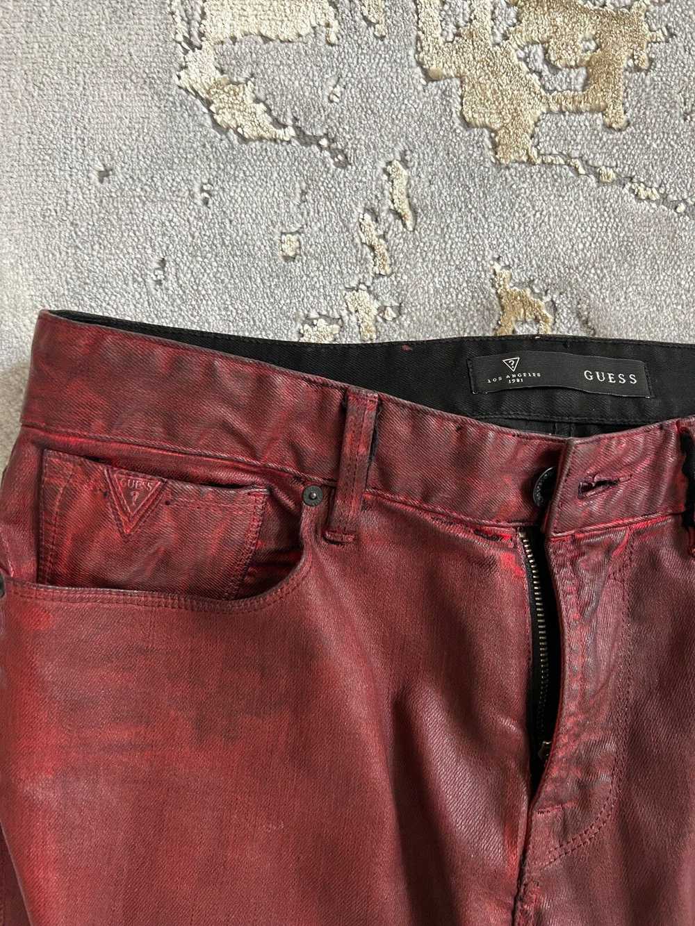 Guess × Vintage Guess Vintage Waxed Jeans Red Wax… - image 5