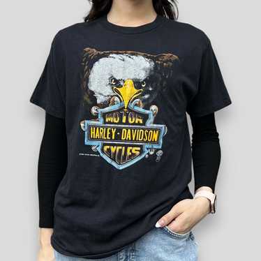 Harley Davidson Vintage 1985 Harley Eagle Tee - image 1