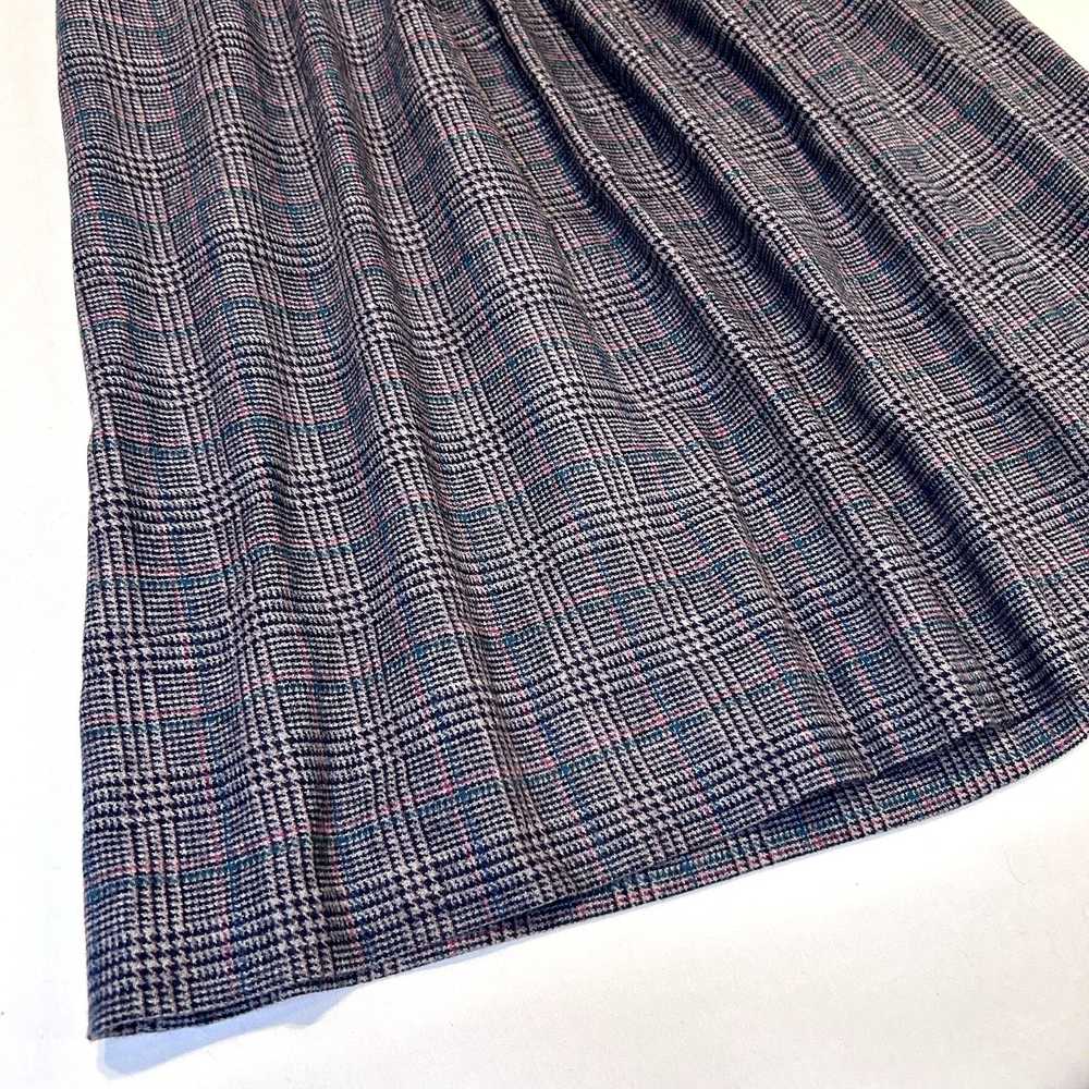 Handmade Vintage 80's Plaid hand-sewn Midi Skirt … - image 3