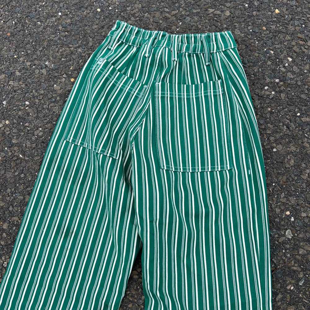 Streetwear × Vintage Vintage y2k green striped fl… - image 7