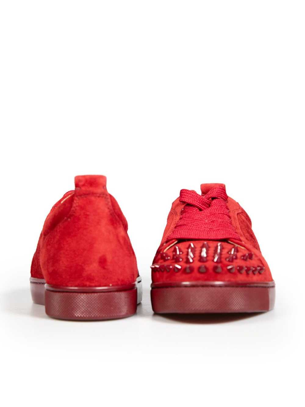 Christian Louboutin Red Suede Louis Junior Spikes - image 3