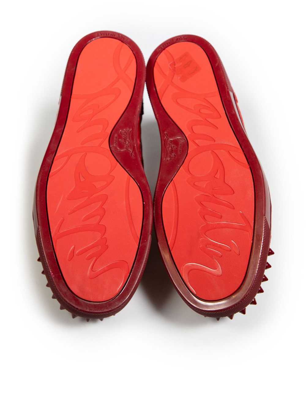 Christian Louboutin Red Suede Louis Junior Spikes - image 4