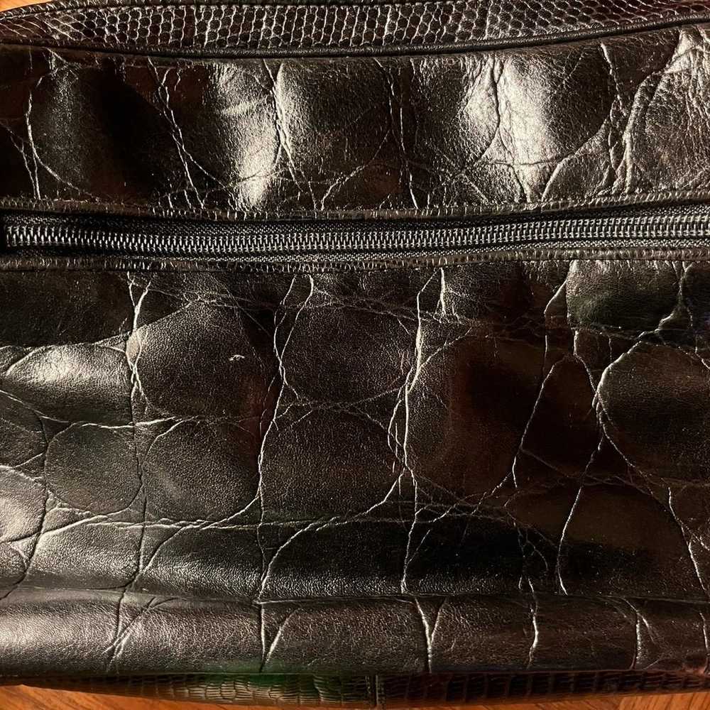 EUC Vintage black leather crossbody - image 1