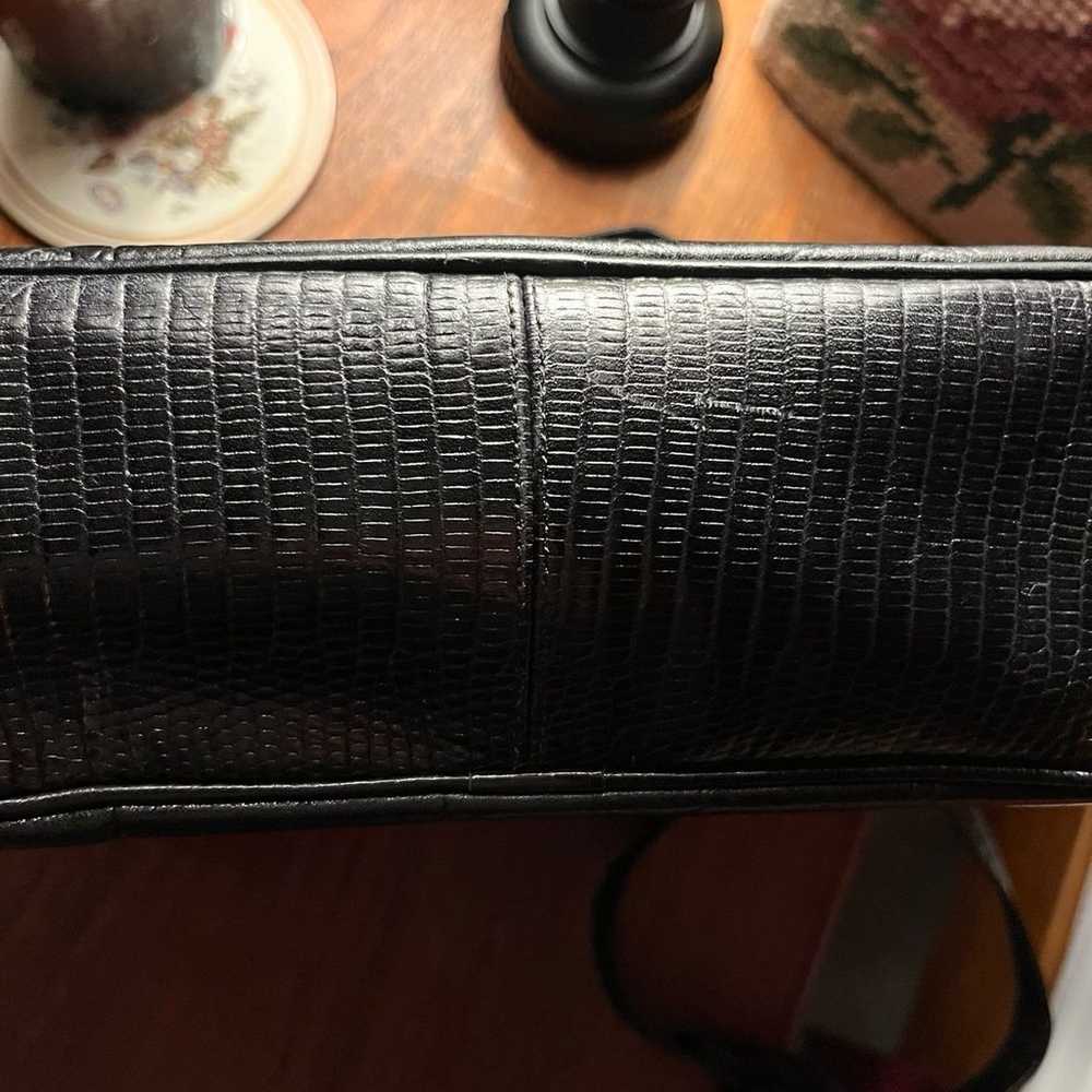 EUC Vintage black leather crossbody - image 3