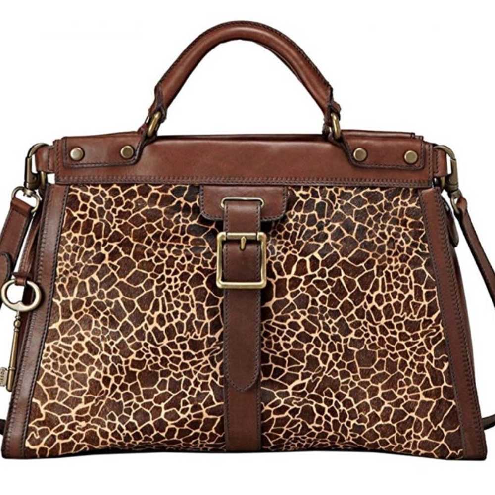 FOSSIL VINTAGE REVIVAL SATCHEL GIRAFFE PATTERN - image 2