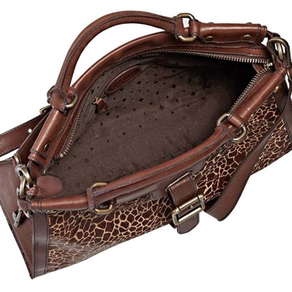 FOSSIL VINTAGE REVIVAL SATCHEL GIRAFFE PATTERN - image 3