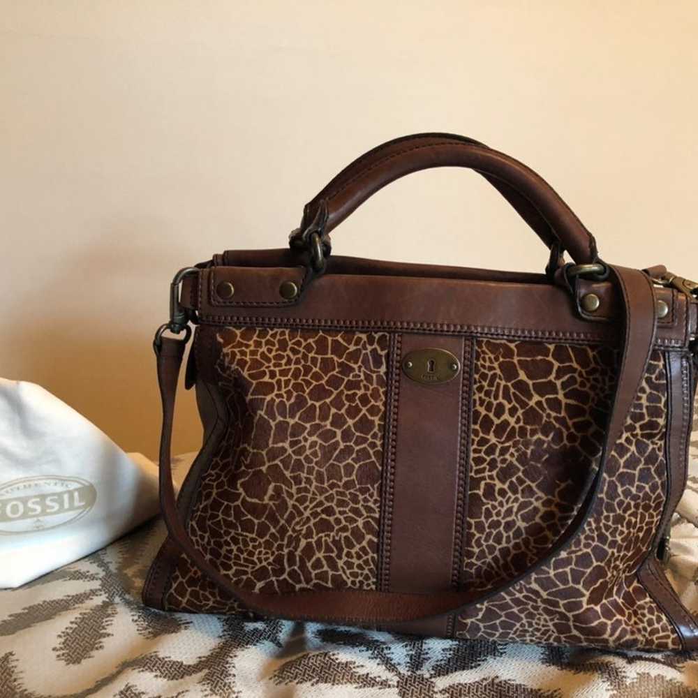 FOSSIL VINTAGE REVIVAL SATCHEL GIRAFFE PATTERN - image 5