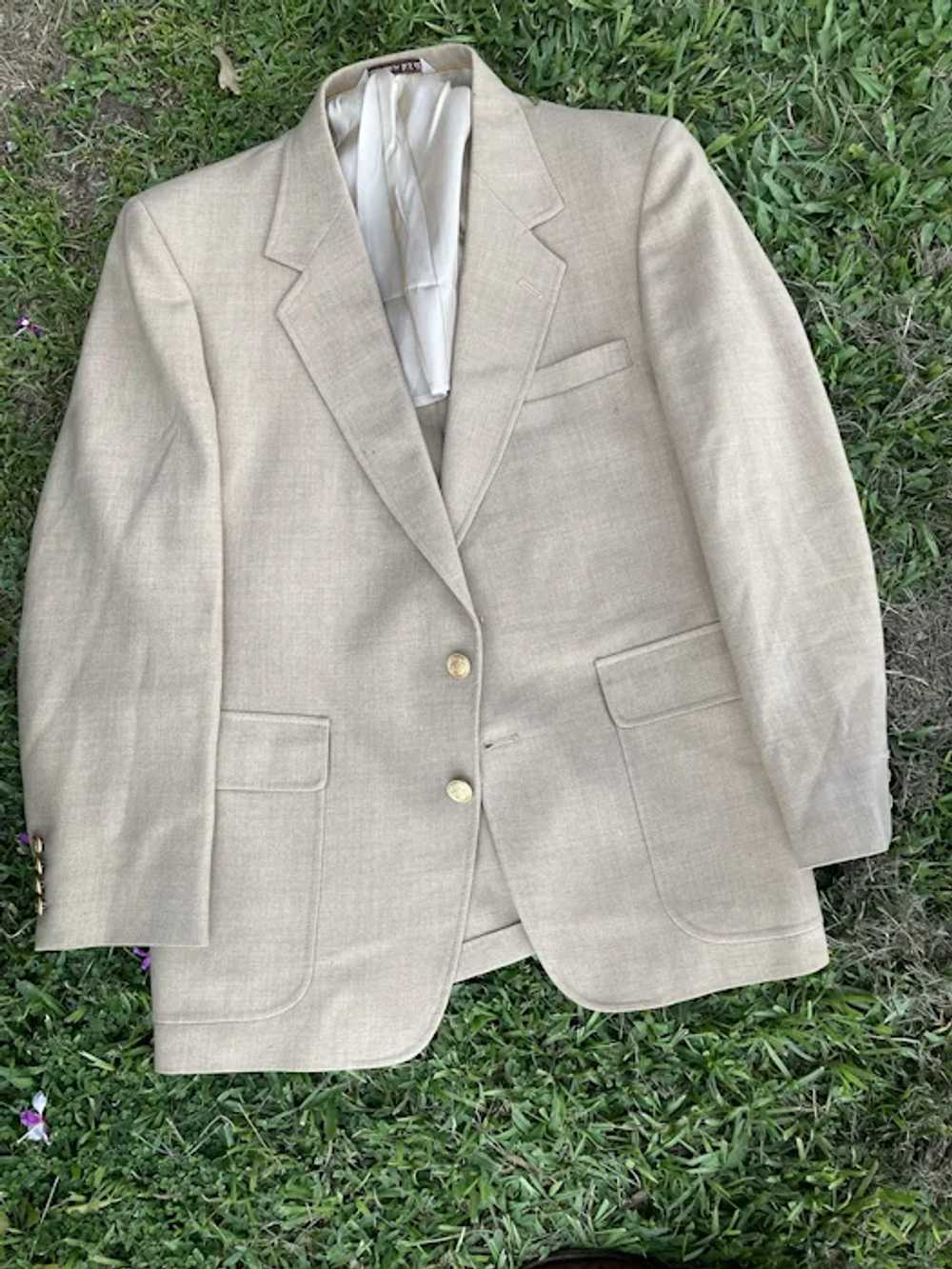 Vintage  1980s Summer Weight Tan Linen  London Fo… - image 12