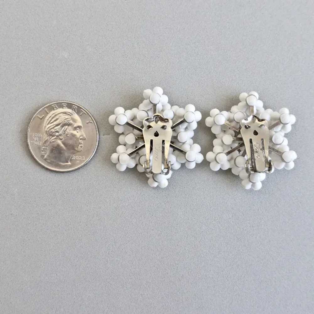 CORO Cluster of White Forget Me Not Earrings, AB … - image 6