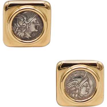 BVLGARI Roma 1970 Moneta 268 BC Coin Earrings In … - image 1