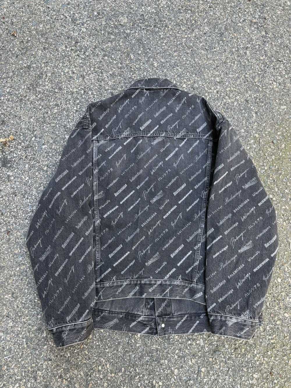 Balenciaga Black All Over Logo Denim Jacket - image 2