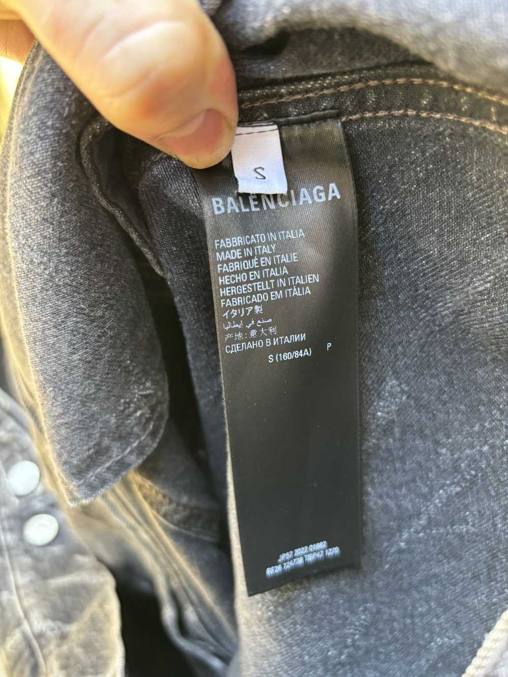 Balenciaga Black All Over Logo Denim Jacket - image 4