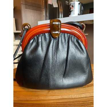 1970s Ande Black Leather Purse