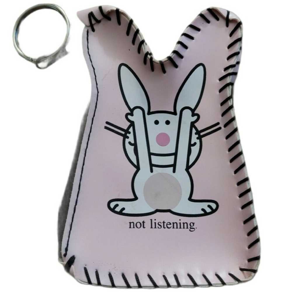 Vintage Happy Bunny "Not Listening" Pink Bunny Sh… - image 1