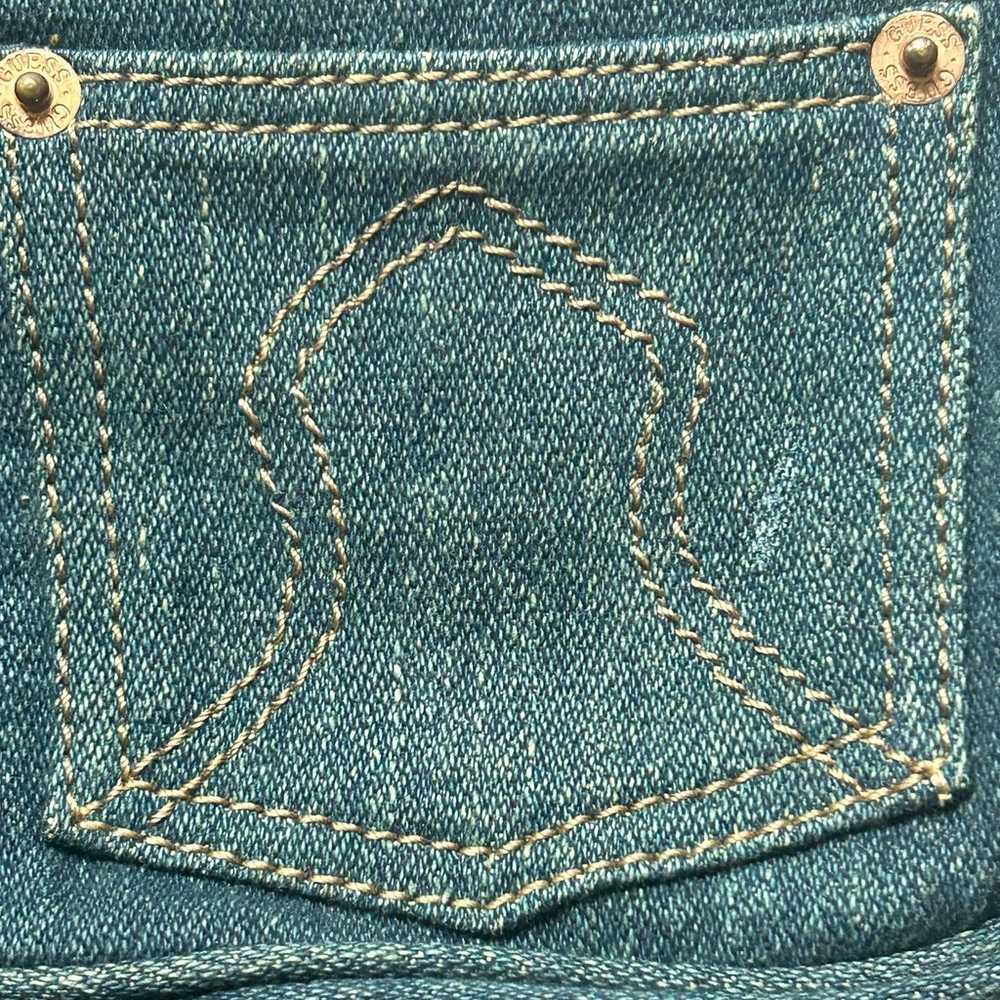 Y2K 1990s GUESS JEANS Blue Jean Denim Purse Bedaz… - image 6