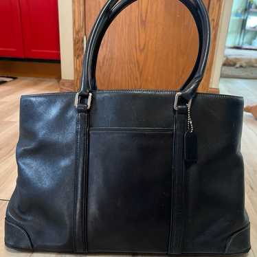 Vintage leather coach tote - image 1