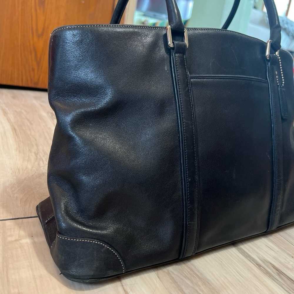 Vintage leather coach tote - image 2