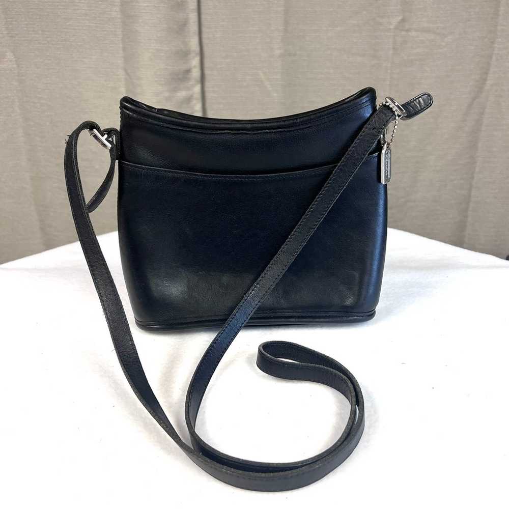 Vintage Coach Mambo Crossbody Bag #9062 Black Lea… - image 2