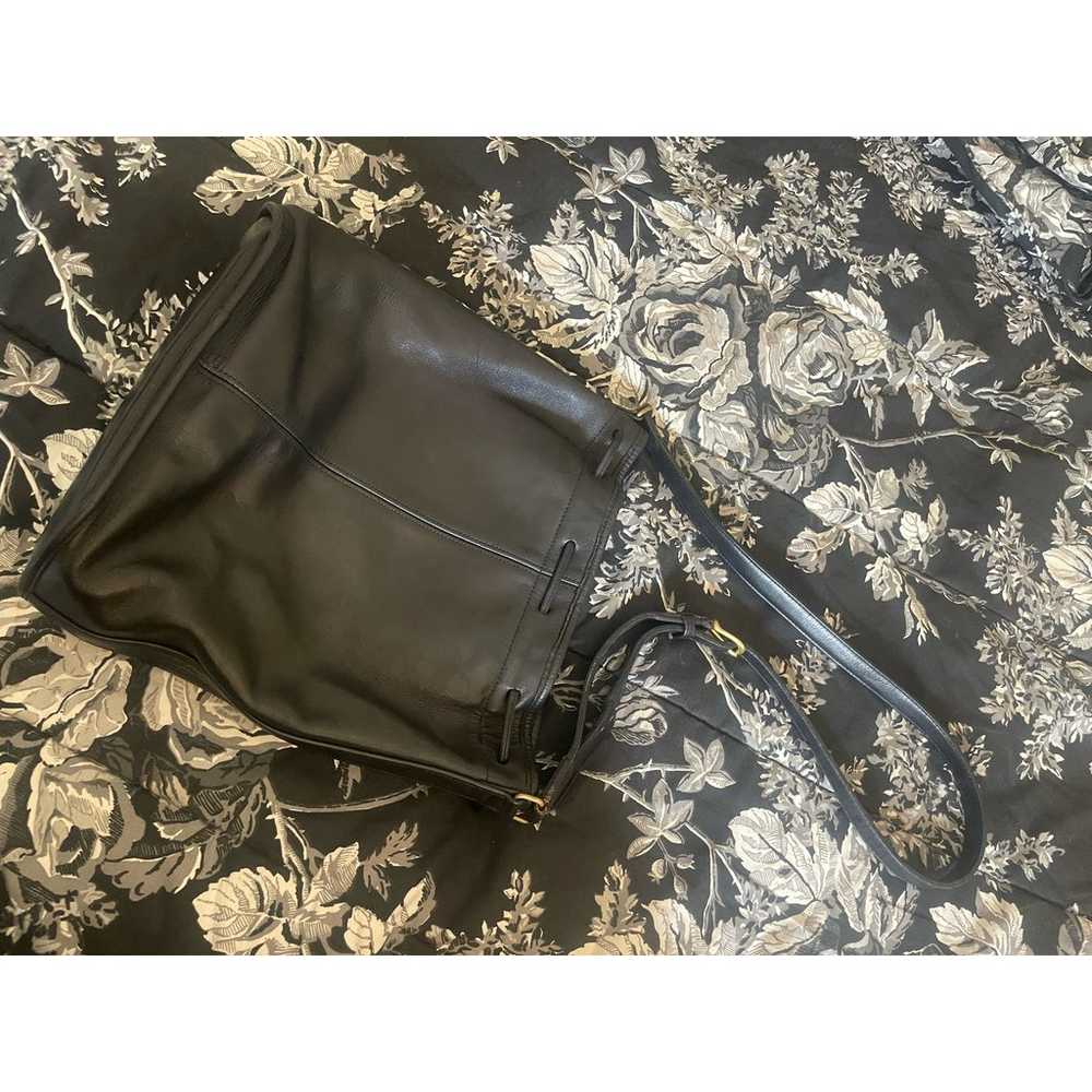 COACH Leather Drawstring Bag in Black - image 4