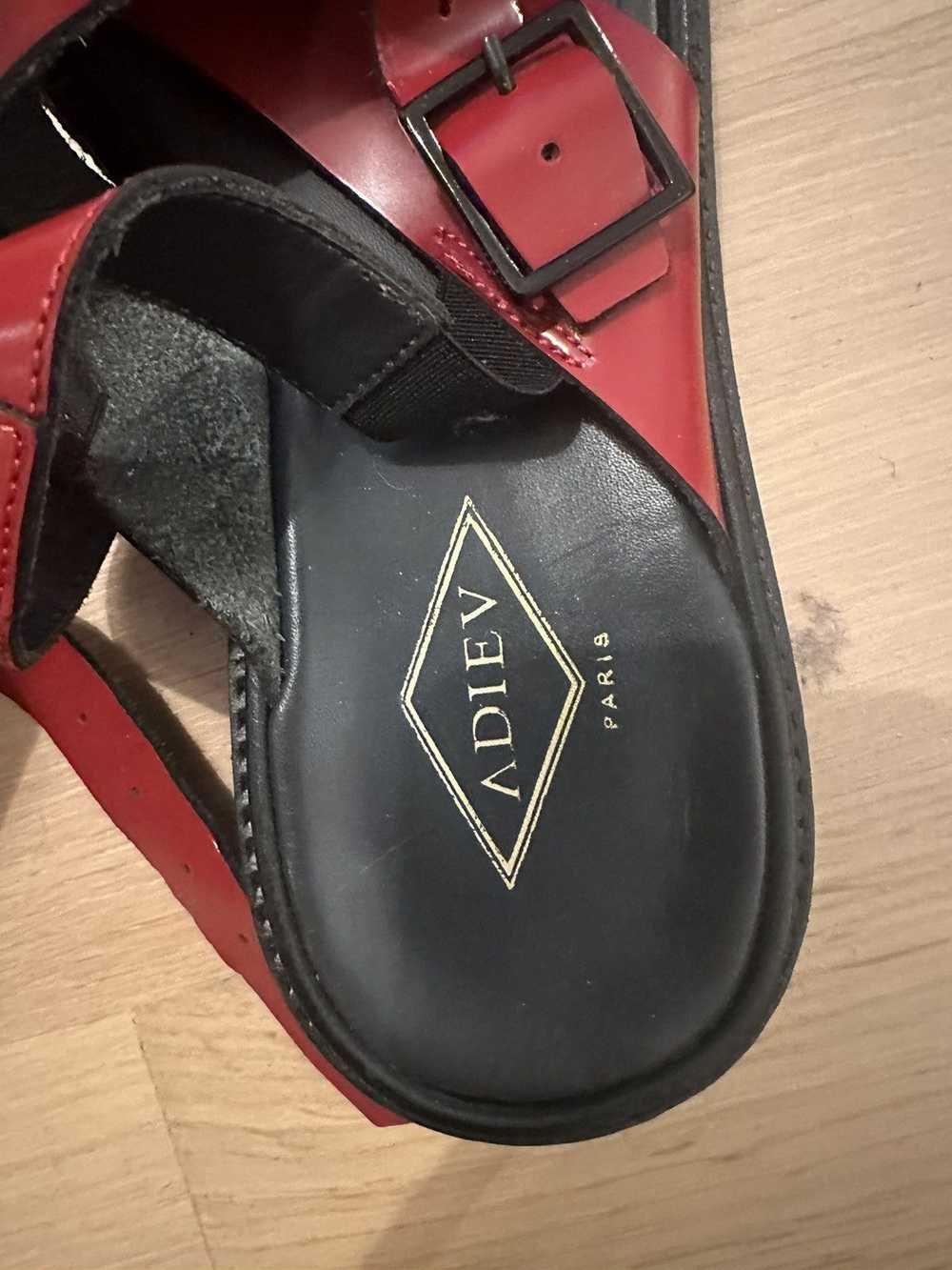 Adieu Paris Black/ Red Leather Sandals - image 2