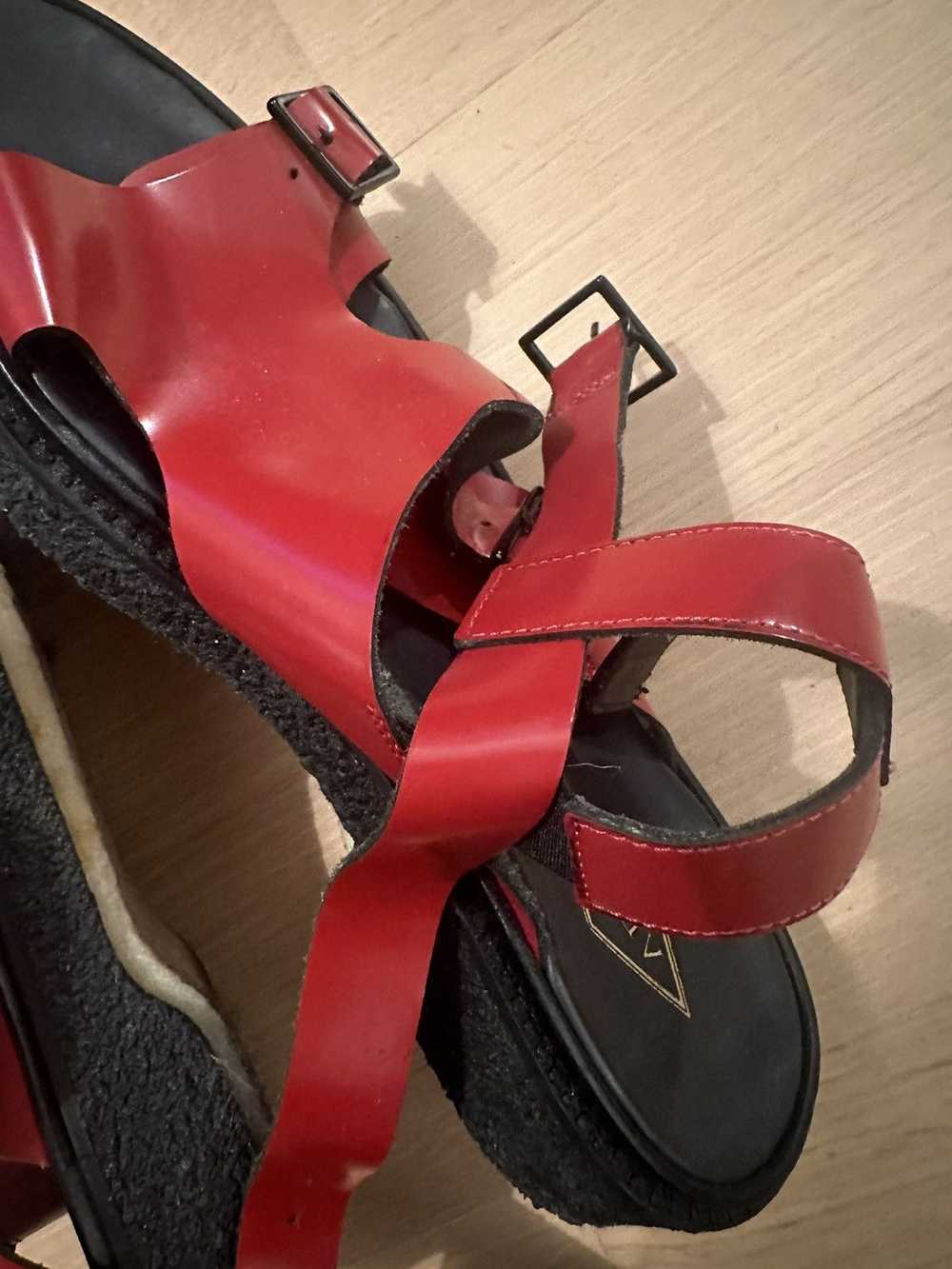 Adieu Paris Black/ Red Leather Sandals - image 4