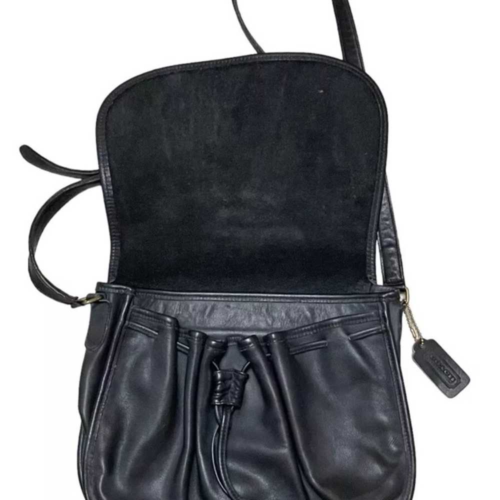 Vintage Coach City Bag Black Leather Crossbody Me… - image 2