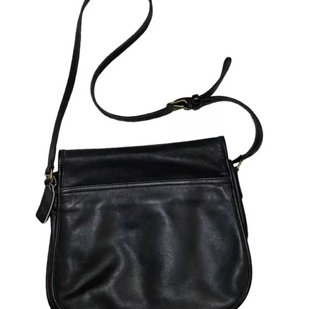 Vintage Coach City Bag Black Leather Crossbody Me… - image 8