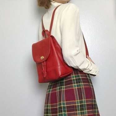 バッグ 00s old coach 9960 turnrock backpack red Vintage Coach 9960 Backpack Daypack Red Leather Small Turn