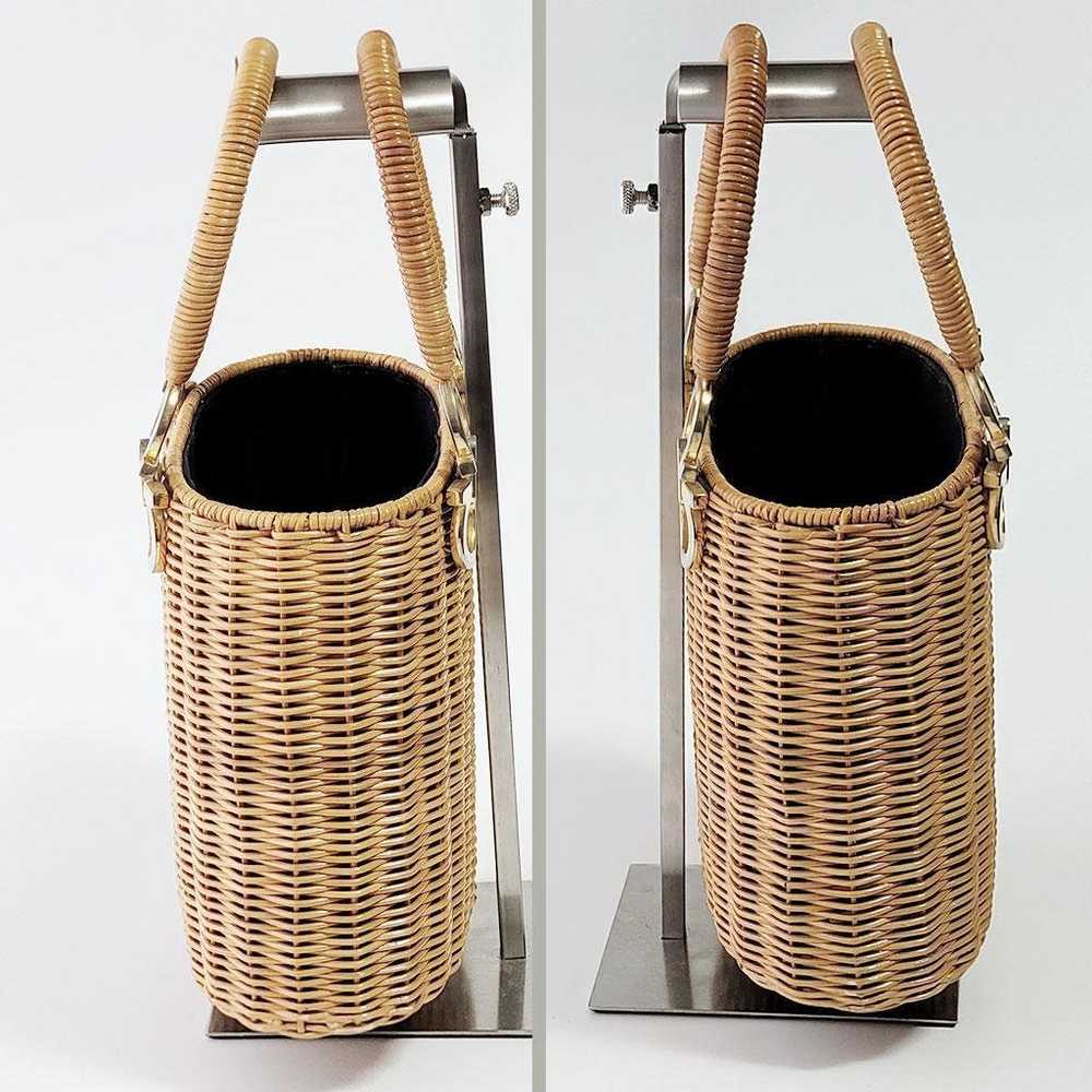 【Salvatore Ferragamo】Raffia Basket Bag Gancini Vi… - image 3