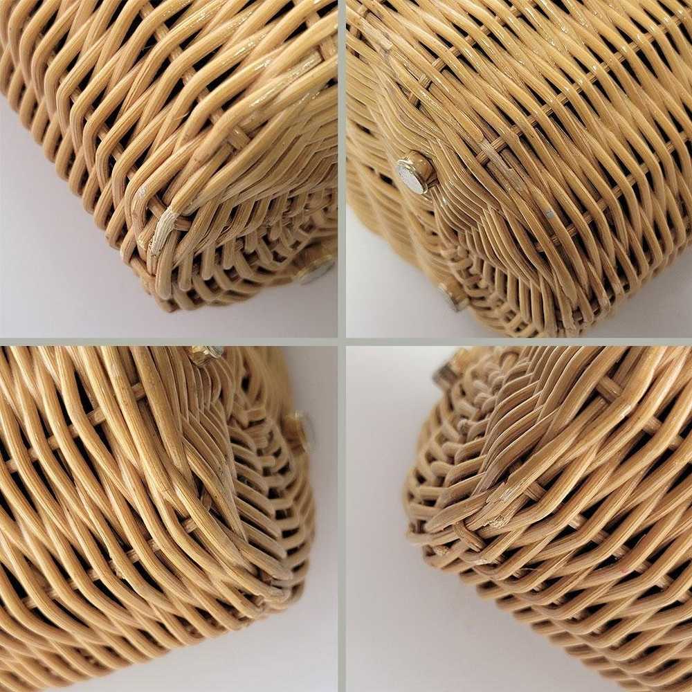 【Salvatore Ferragamo】Raffia Basket Bag Gancini Vi… - image 5