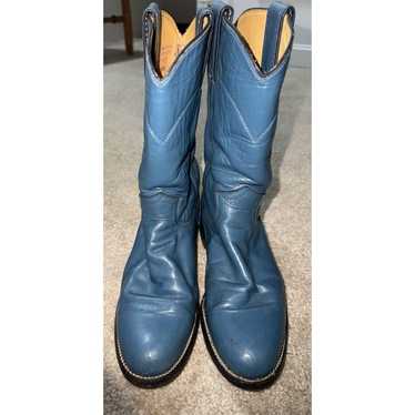 Vintage Justin Blue Leather L3080 Western Cowboy … - image 1