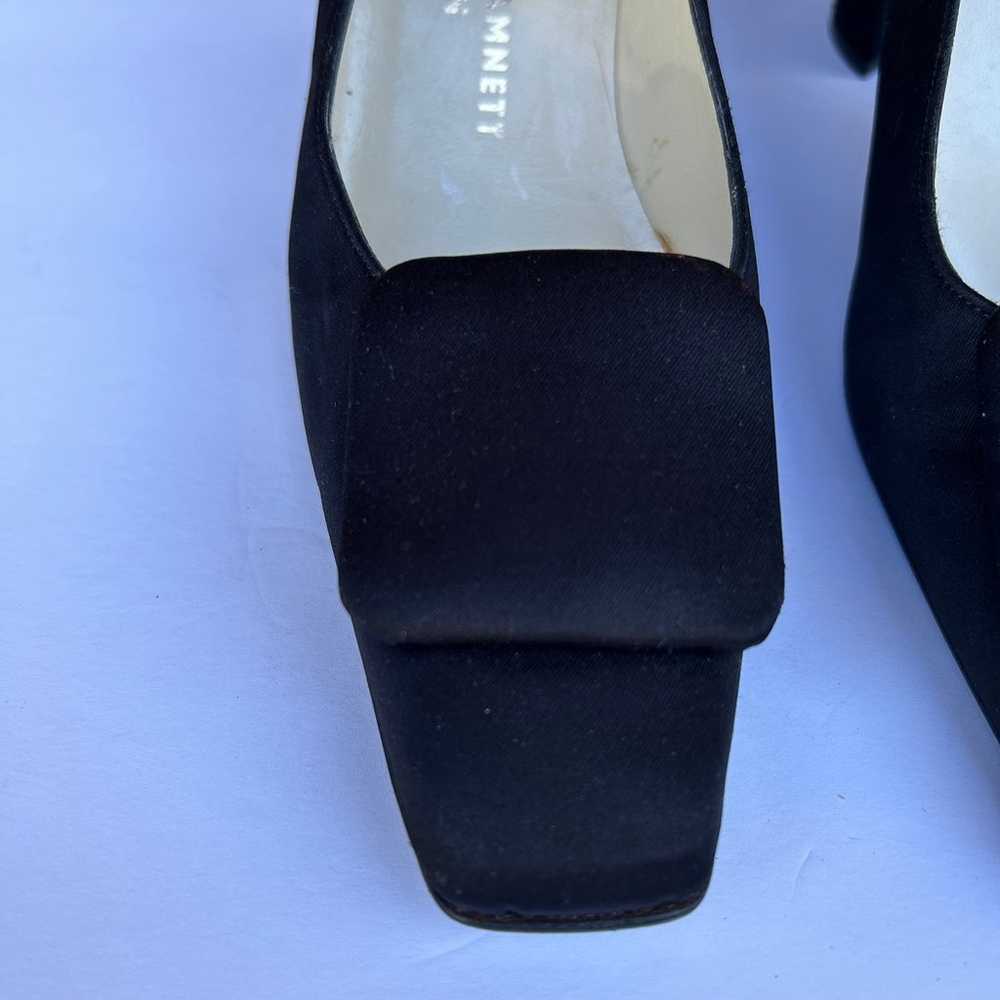 Vintage Black Satin Square Toe Block Heel 1920s L… - image 5