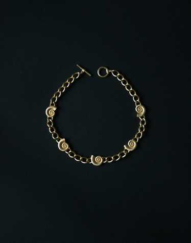 gold coiled seashell chain collar necklace - image 1