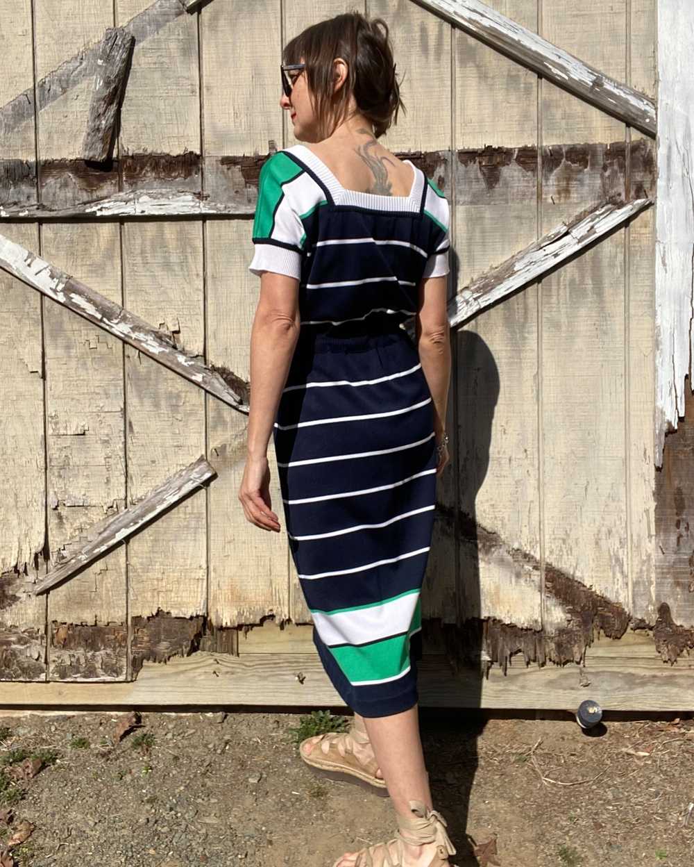 1970s to 80s Roncelli Knit Striped Dress - image 5