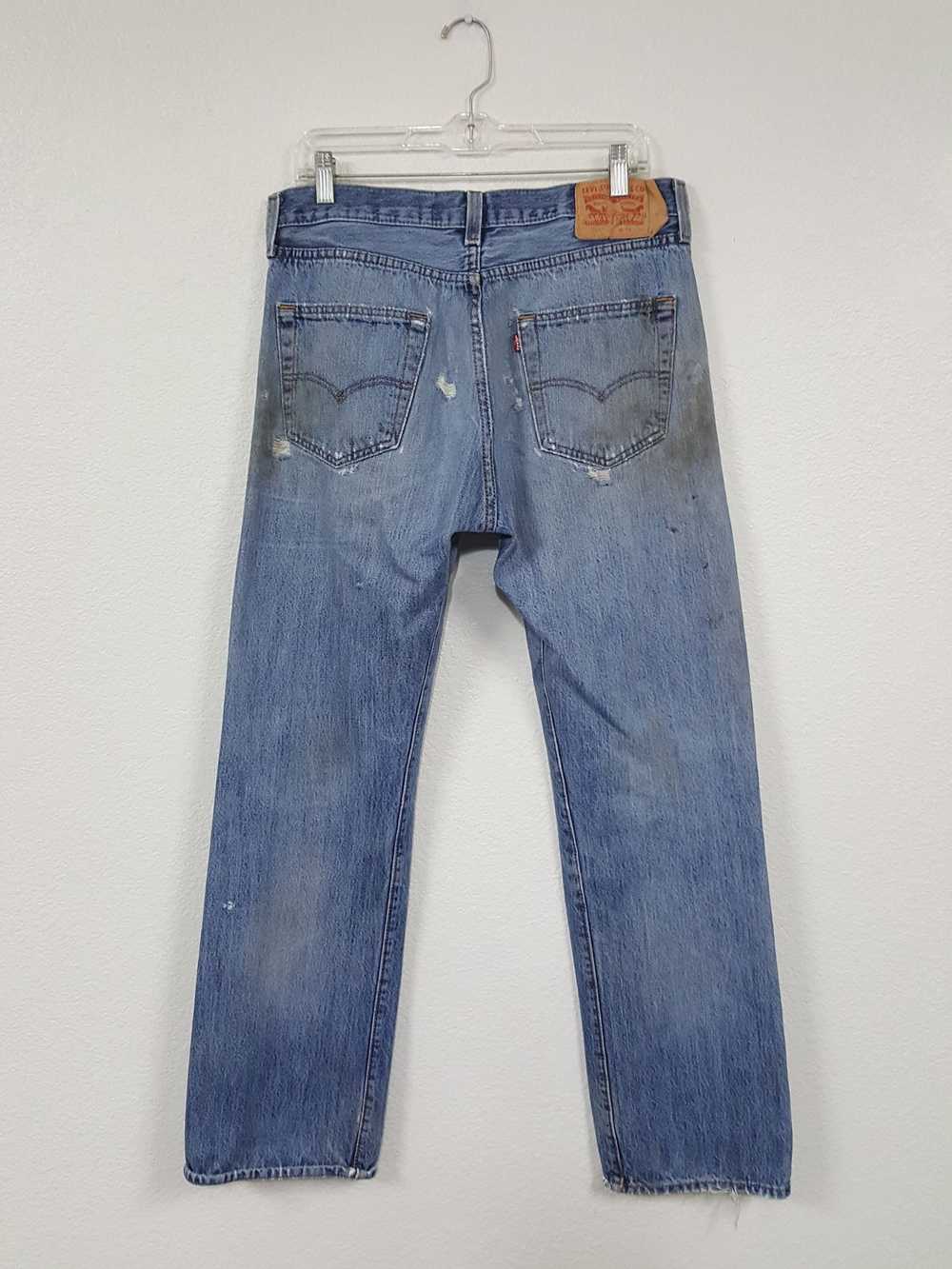 Levi's Levis 501 Y2K Distressed Blue Denim Jeans … - image 2