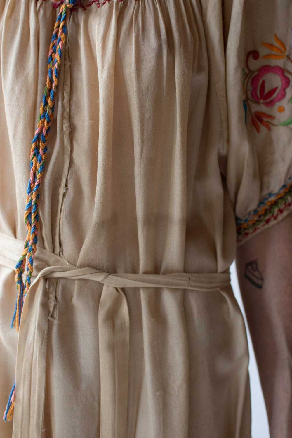 1920s Embroidered Silk Hungarian Dress - image 6