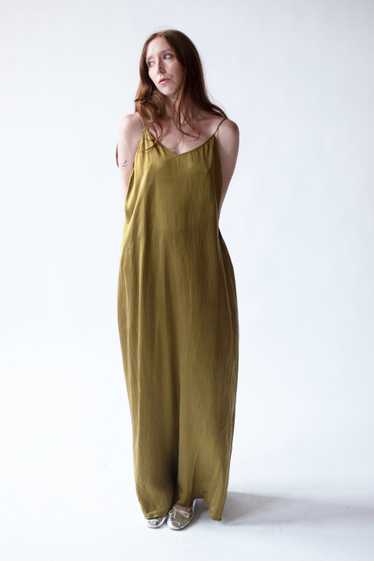 Olive Silk Slip Dress | Holly Lueders