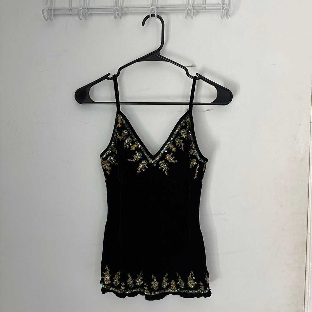 vintage sequin detailed tank top - image 1