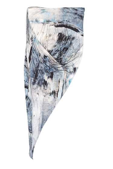 Helmut Lang - Blue & Grey Tie-Dye Print Asymmetri… - image 1