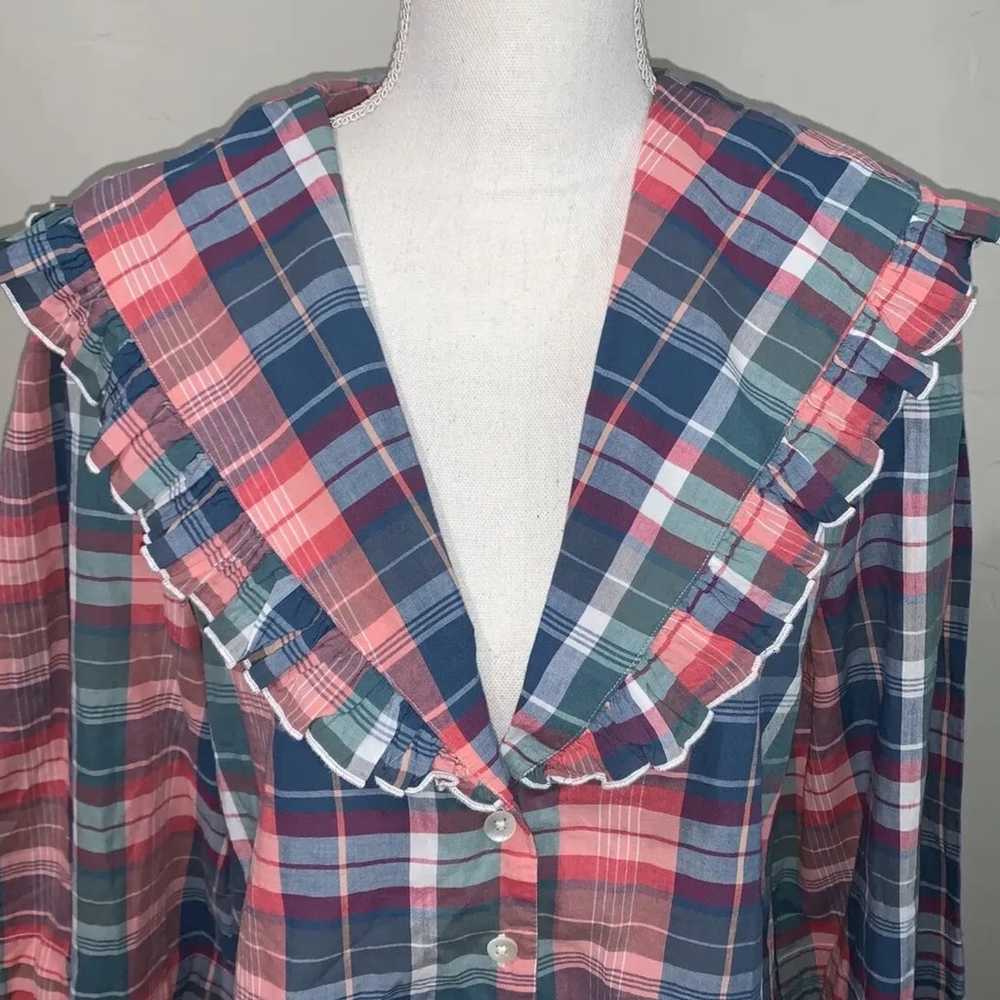 Free People Women’s Molly Ruffle Top Plaid Size M… - image 5