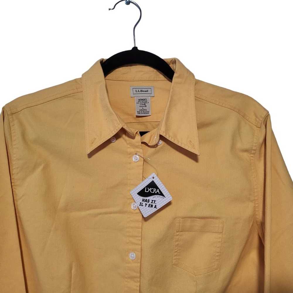 Vintage L.L.Bean Women's Chamois Shirt Yellow Tan… - image 2