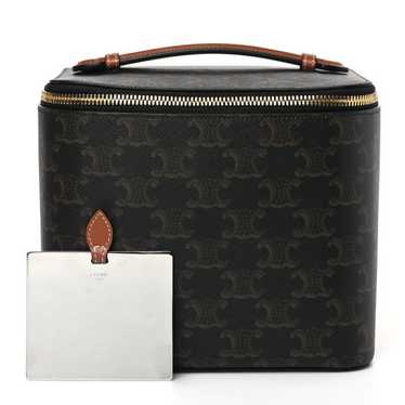 CELINE Triomphe Canvas Calfskin Square Vanity Cas… - image 1