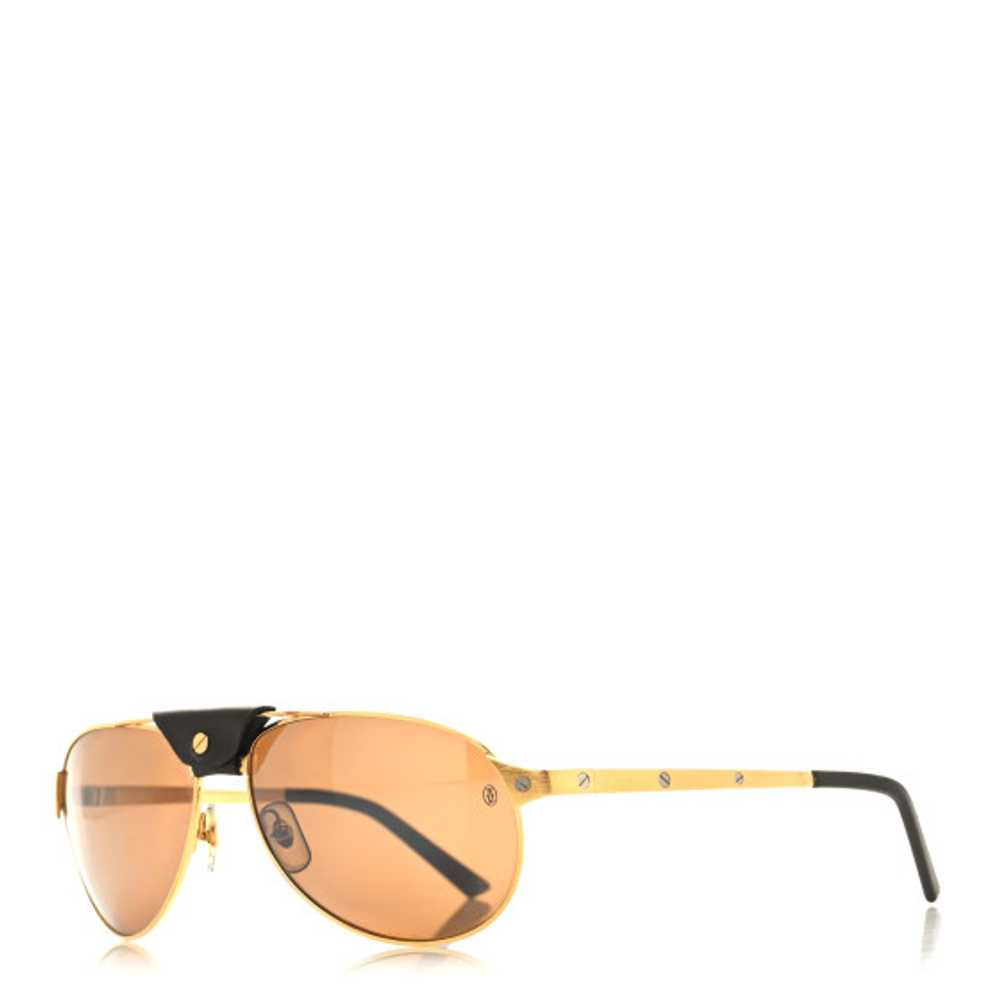 CARTIER Santos Dumont Aviator Sunglasses 130 Gold - image 1