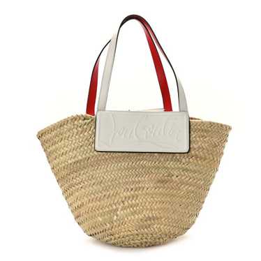 CHRISTIAN LOUBOUTIN Woven Straw Loubishore Tote W… - image 1